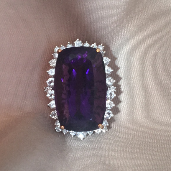 79+ct Siberian Amethyst Pin/Pendant. 4.74ct Dia! - Picture 7 of 8